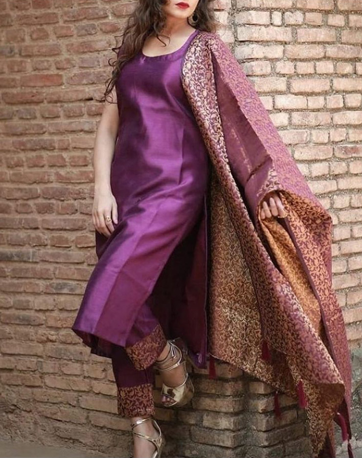 Plain Banarasi Suit Design