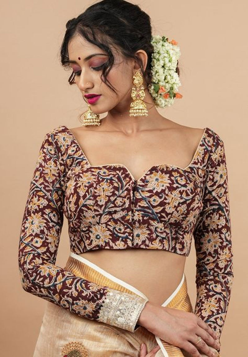 Printed Full Sleeve Blouse Design