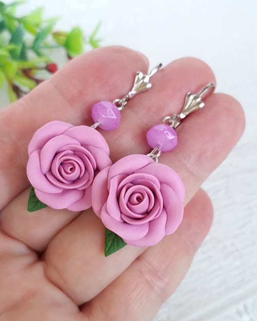 Real flower earrings