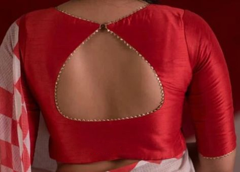 Simple Pot Neck Blouse Designs