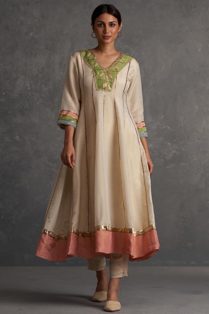 anarkali style silk suit design