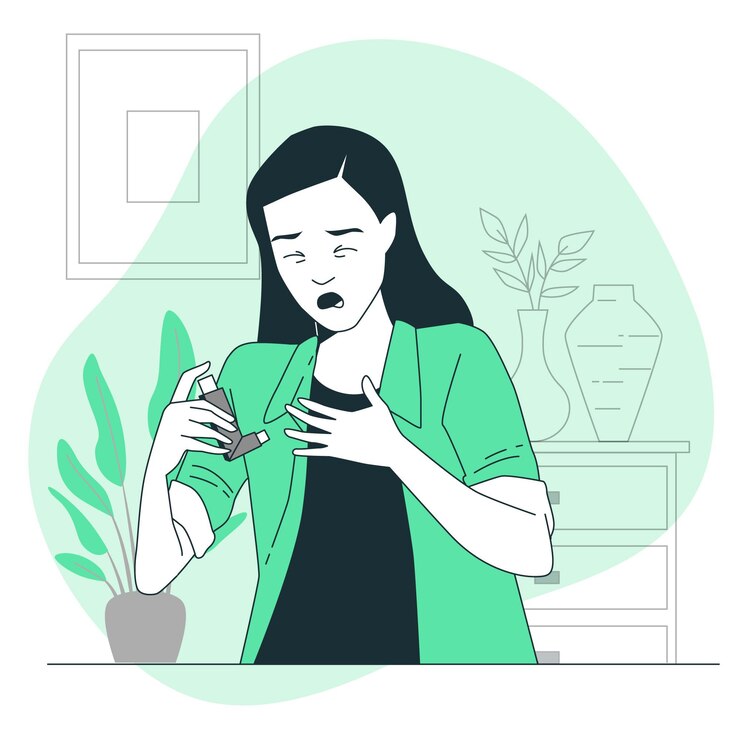 asthma concept illustration  