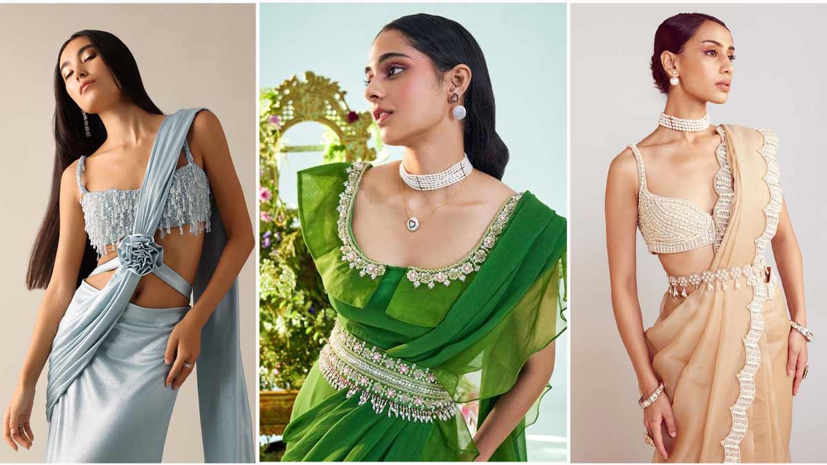 Belted blouse for saree hotsell
