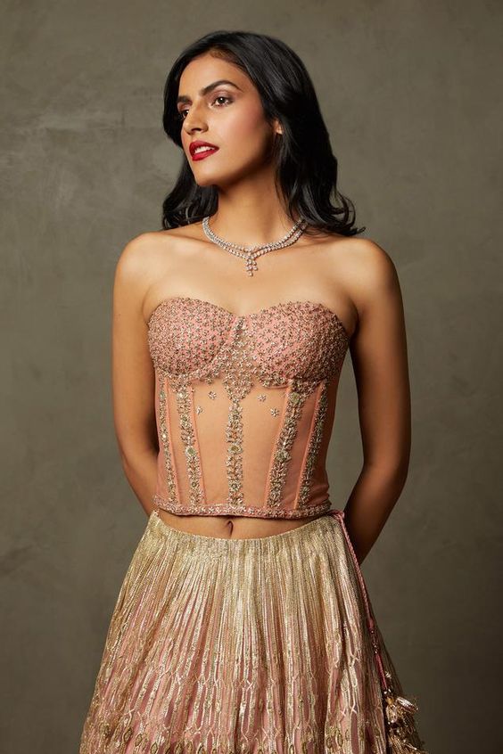 corset blouse designs lehenga strapless