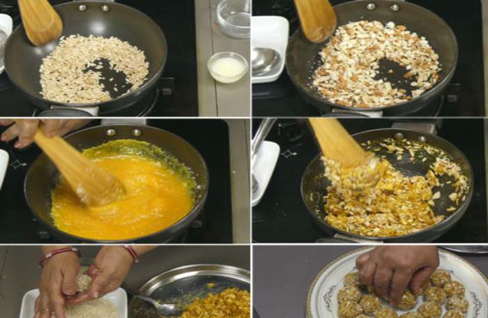 dry fruit and mango  laddu