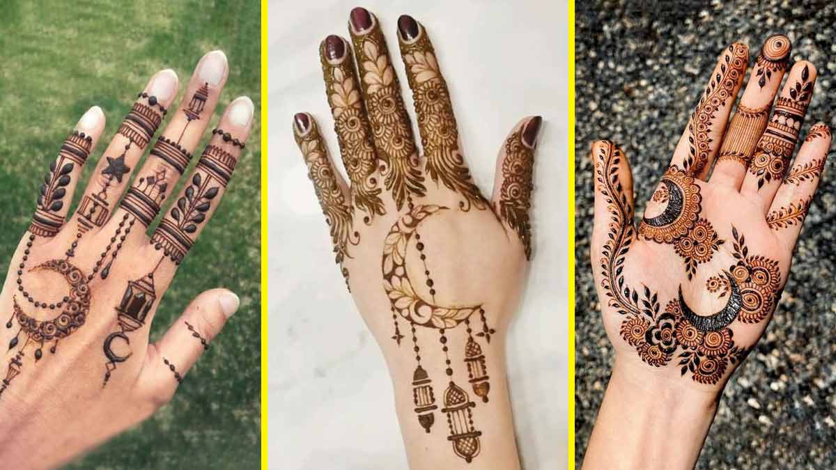 Chand Mehndi Design: बकरीद के मौके पर हाथों पर लगाएं चांद मेहंदी के अलग-अलग  डिजाइन, देखें तस्वीरें | eid ul adha 2024 chand mehndi designs for hands |  HerZindagi