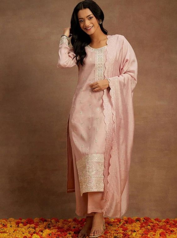 embroidered silk suit design