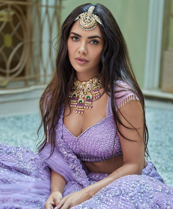 esha gupta lavender traditional blouse