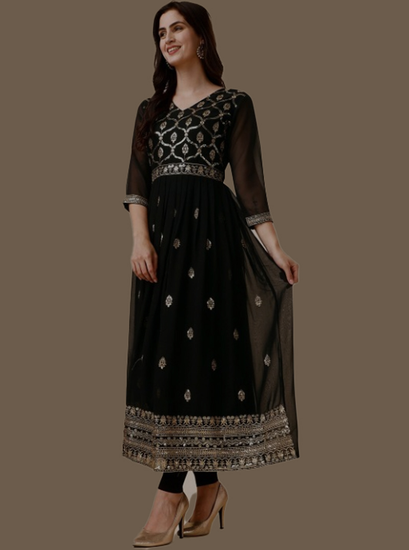 fancy black kurti