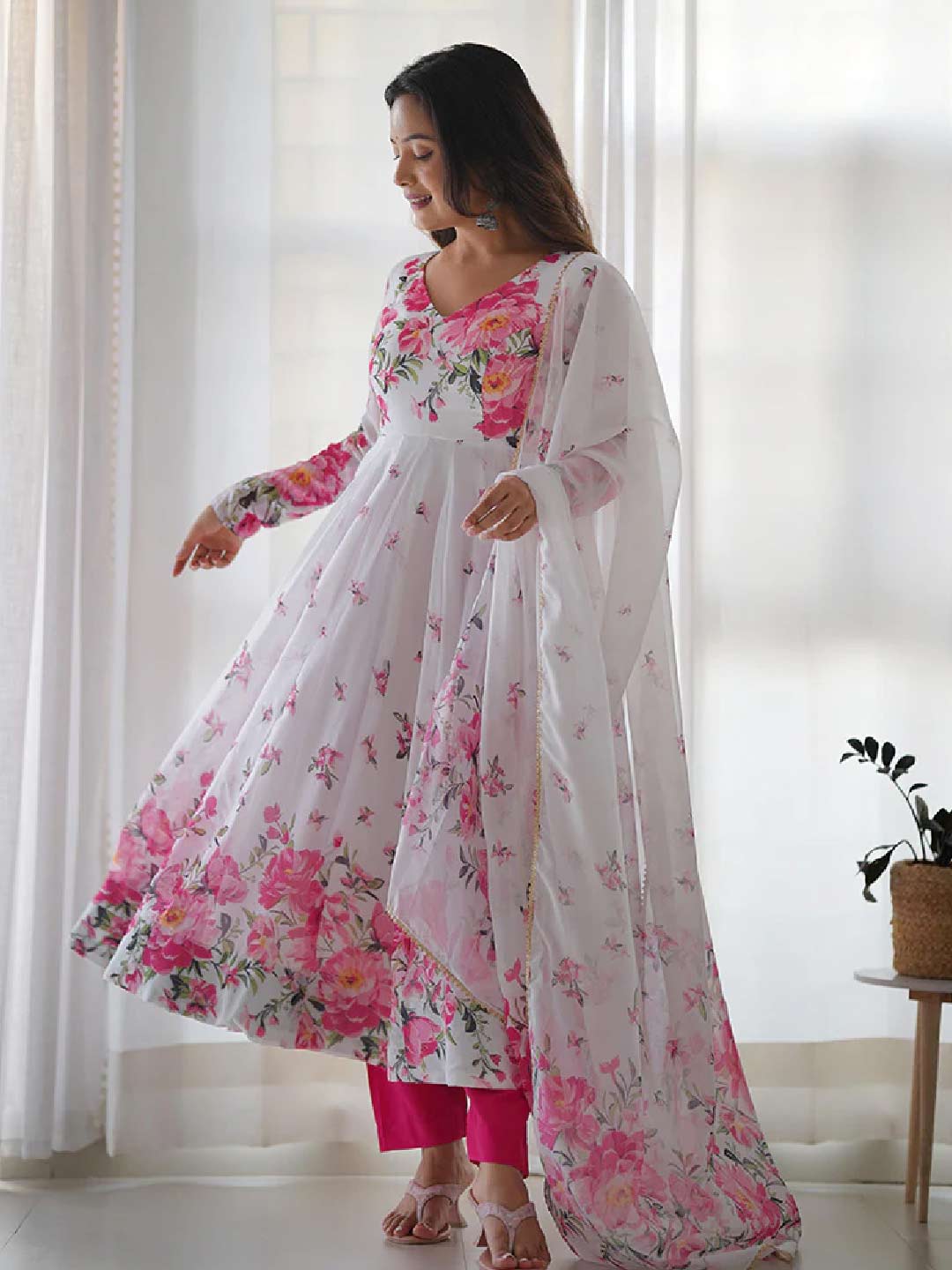 floral Anarkali Suit