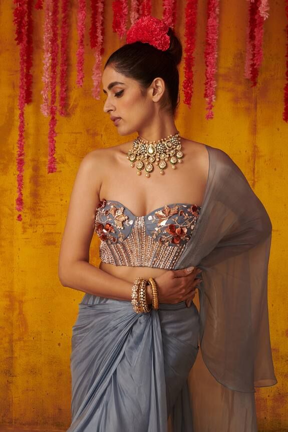 glitter corset blouse design