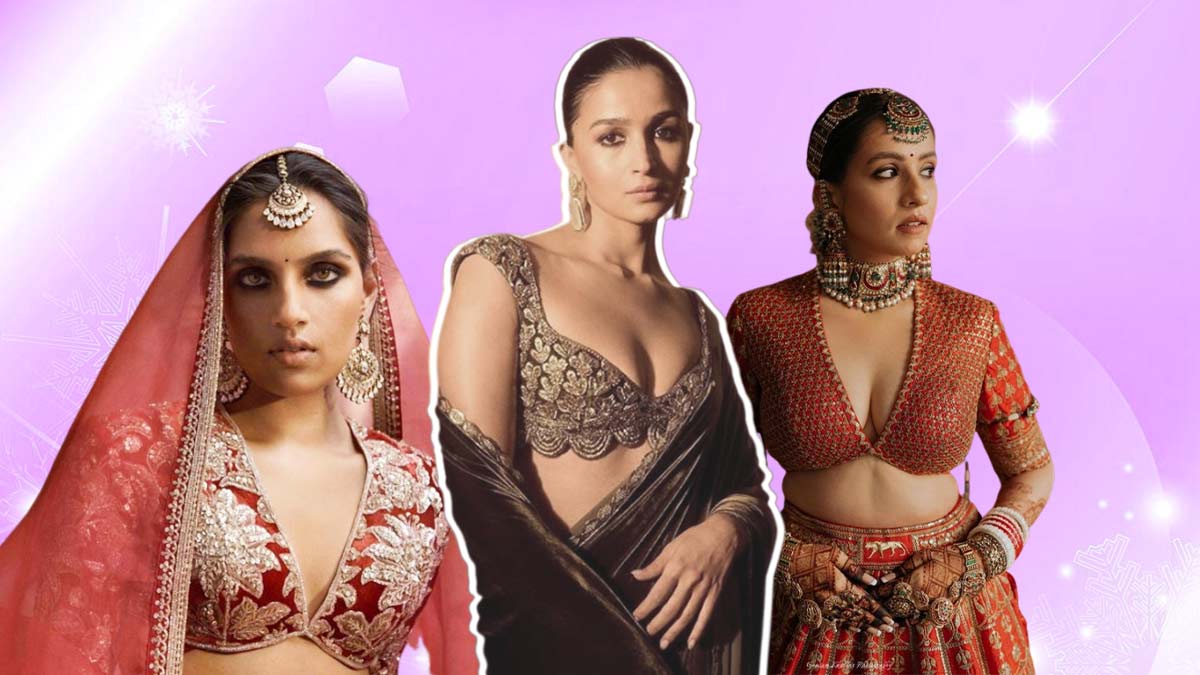 Plunging neckline blouse deals