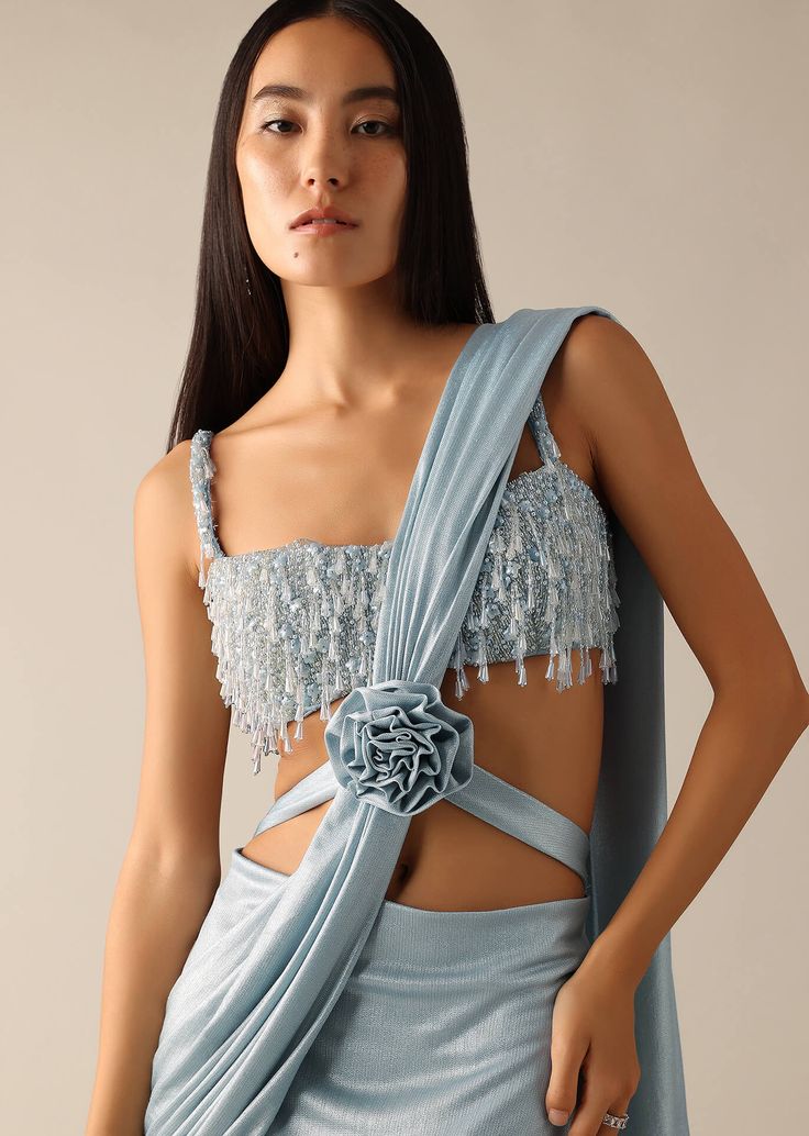 rose belted blouse designs