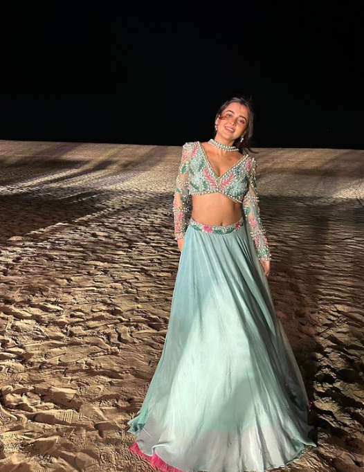 tejaswi prakash sea green lehenga
