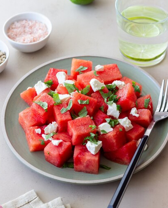 watermelon feta and mint salad