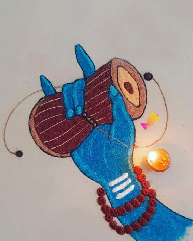 Damru Rangoli Design