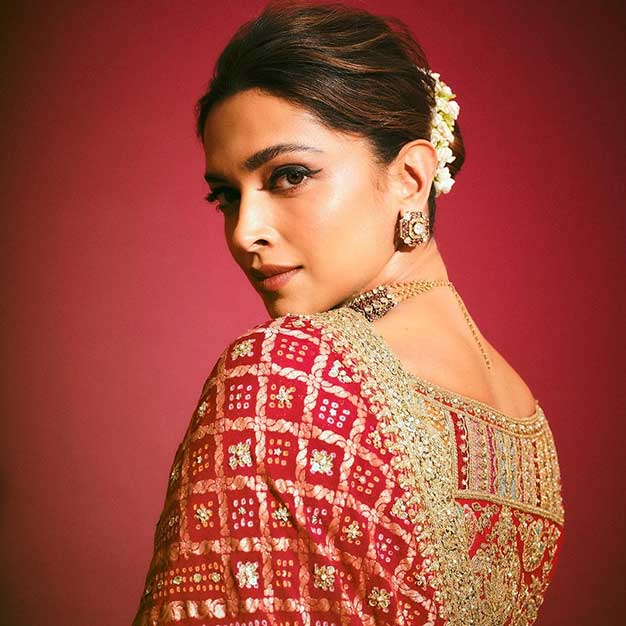 Deepika Padukone In Red Saree