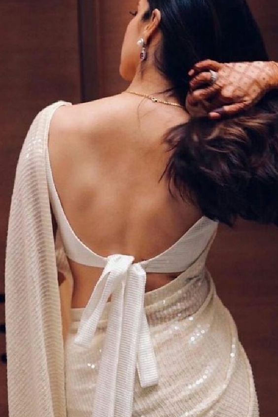 Knot Backless Blouse Design