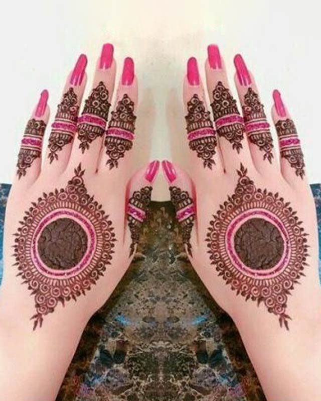 Pink Mandala Mehndi Design