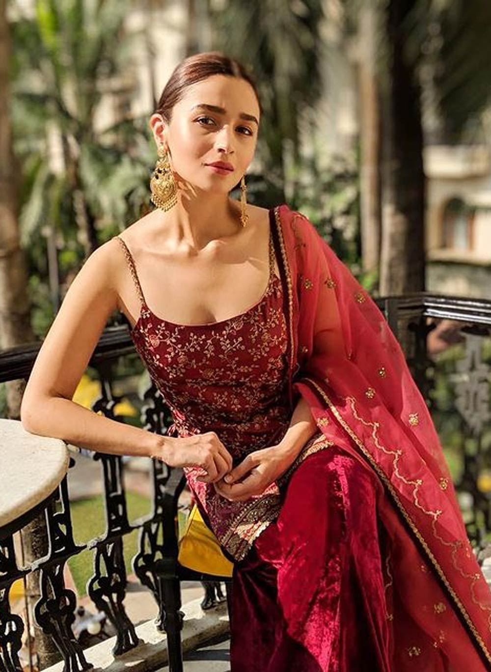 Red Kurta Sharara Look