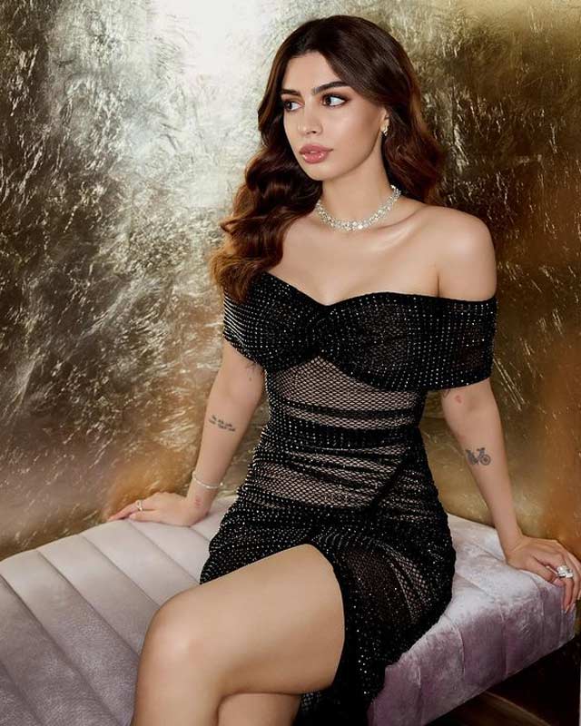 Shimmer Black Dress Look