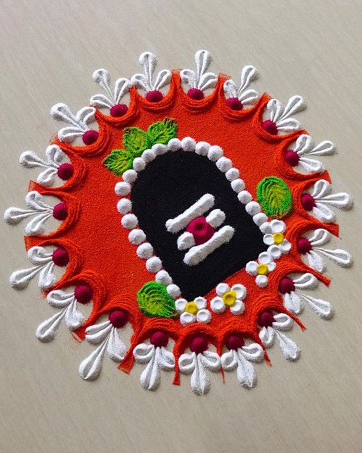 Shiva Linga Rangoli Design