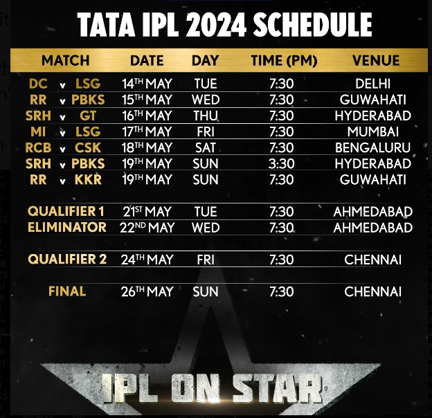 TATA IPL Schedule