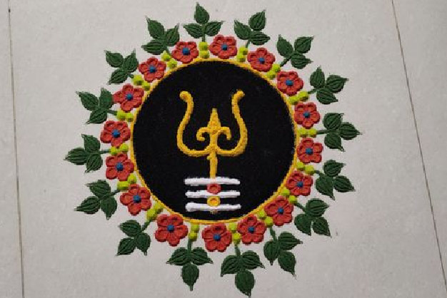 Trishul Rangoli Design