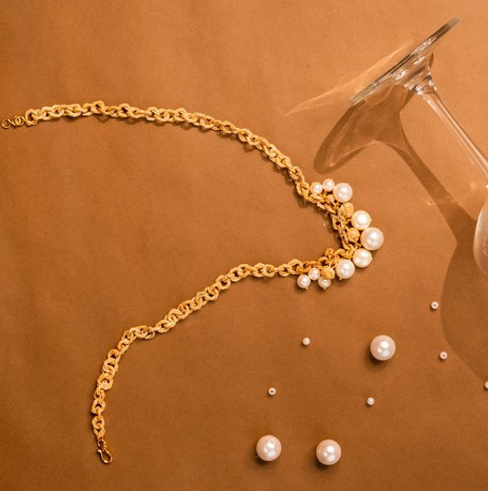 bamboo jewellery with saree