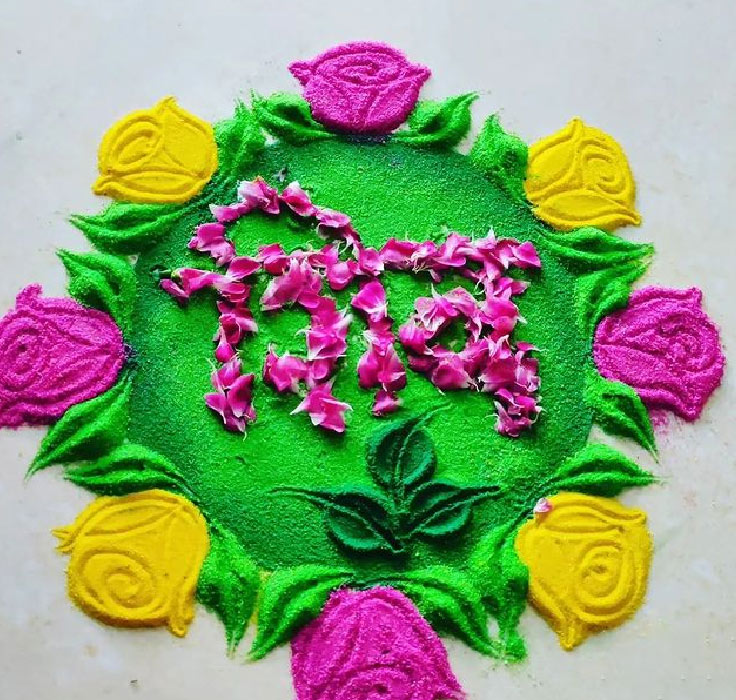 flower rangoli for mahashivratri