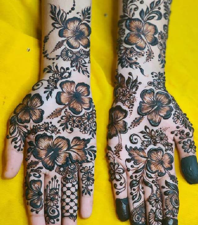 hibiscus flower mehndi designs for mahashivratri