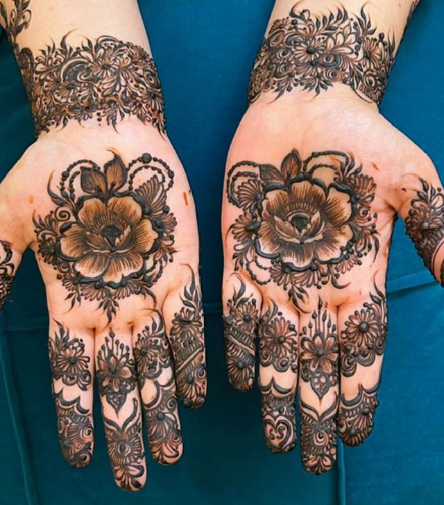 hibiscus flower mehndi designs