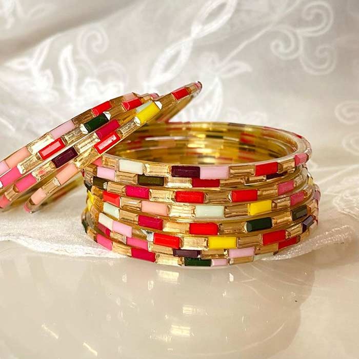 multicolour kangan with saree