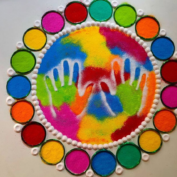 rangoli design using bangles