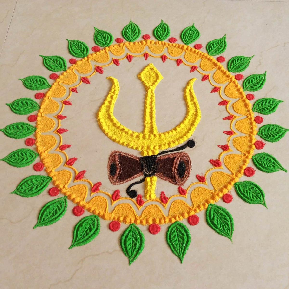 trishul rangoli design