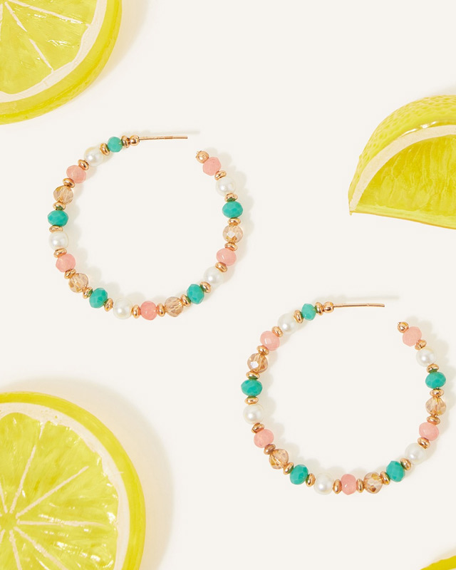 Crystal hoops earrings