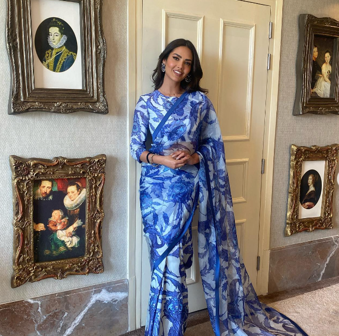 Esha Gupta Monochrome blouse