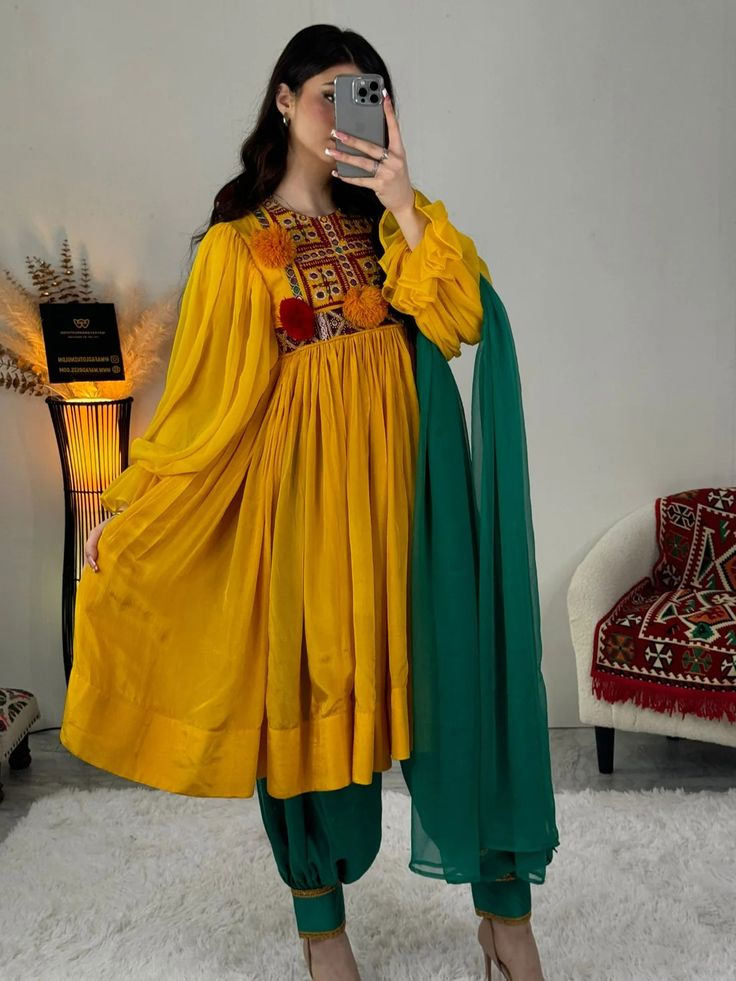 Frill Afghani Salwar Suit