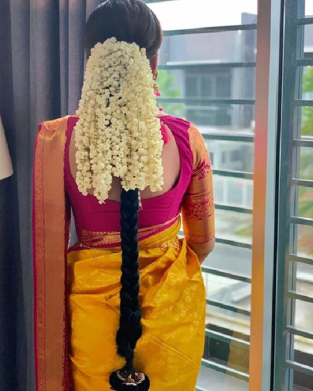 Gajra hairstyle with ponitali