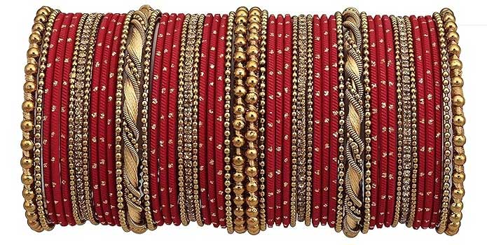 Red golden bangles designs