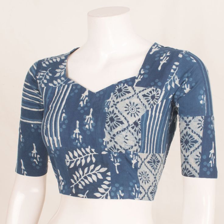 Tie And Dye Cotton Blouse Design