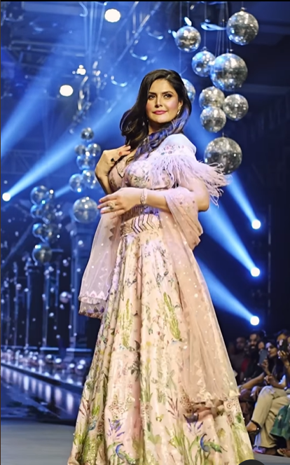 Zareen Khan Floral Lehenga