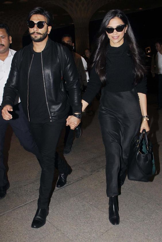 all black look ranveer deepika