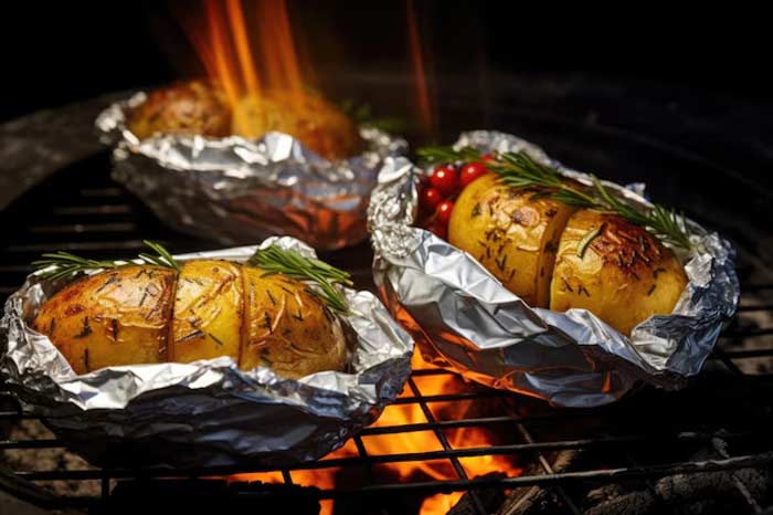 aluminium foil retain moisture in potato