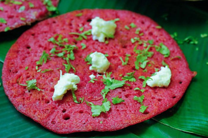 beetroot adai inside 