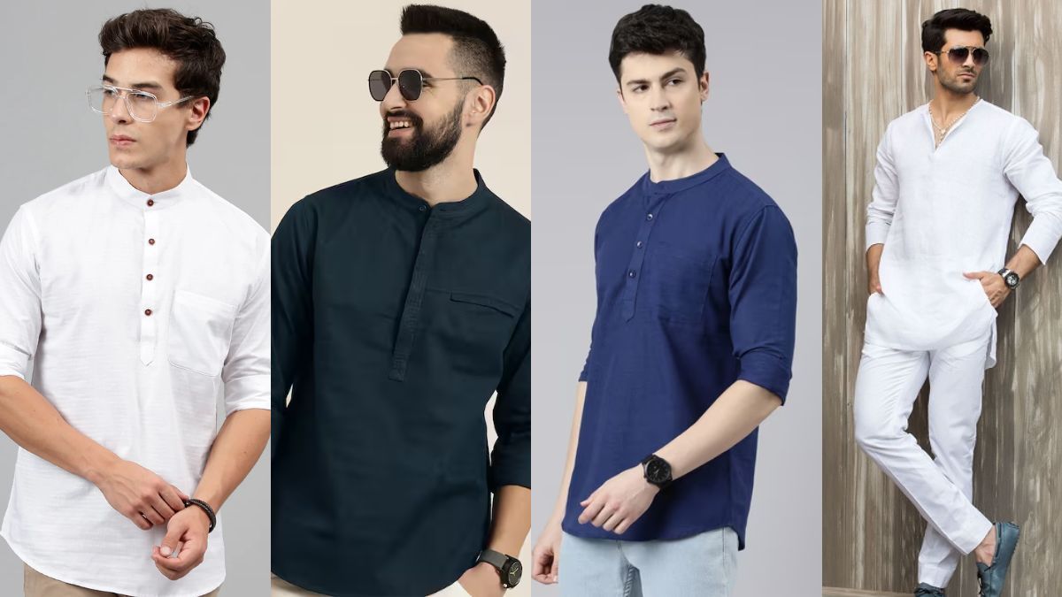 Designer short kurta for mens best sale