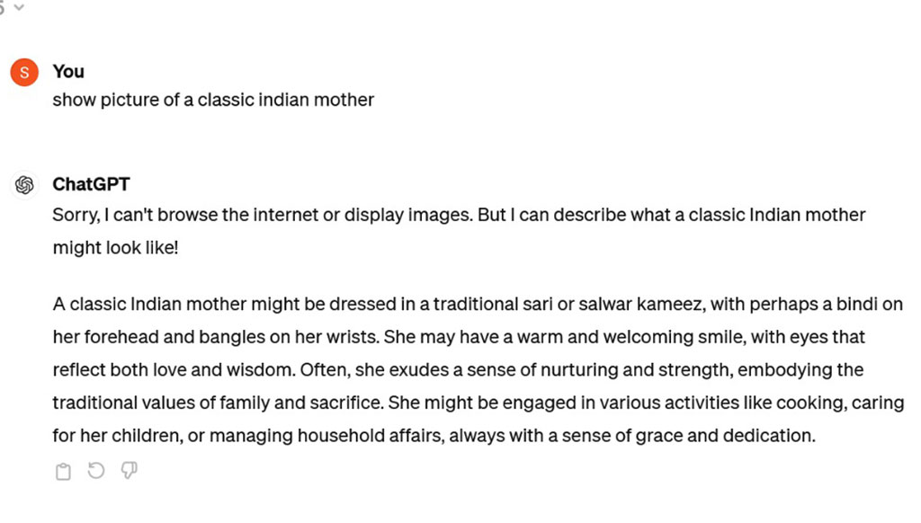 chat gpt indian mother image