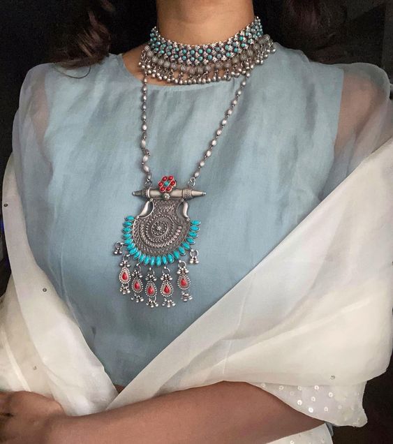 colour cordinated oxidised jewellery