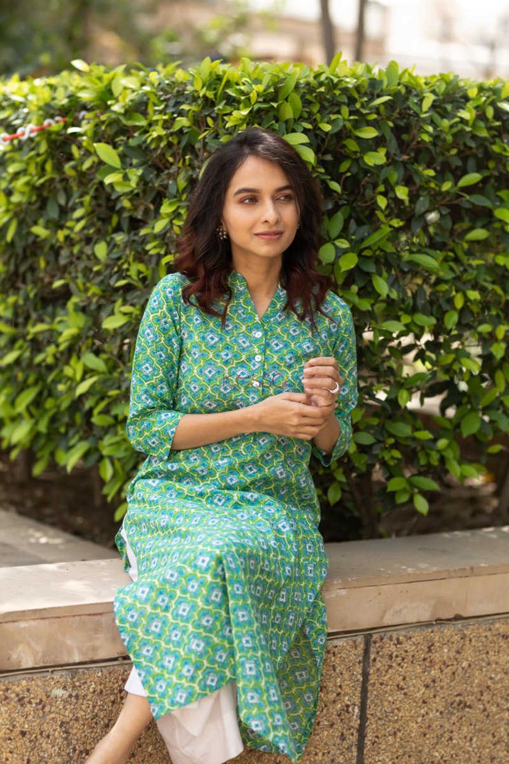 cotton printed kurti design