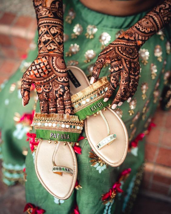 customised flat bridal sandals